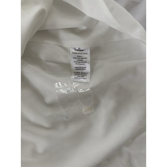 NWT Lulus White Swiss Dot Babydoll Mini Dress Women’s Small - Picture 8 of 10